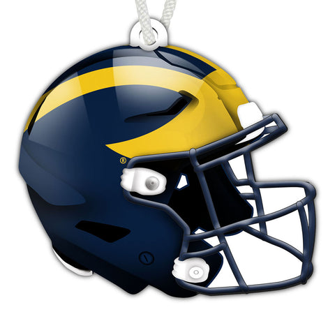 Michigan Wolverines Authentic Wooden Helmet Ornament