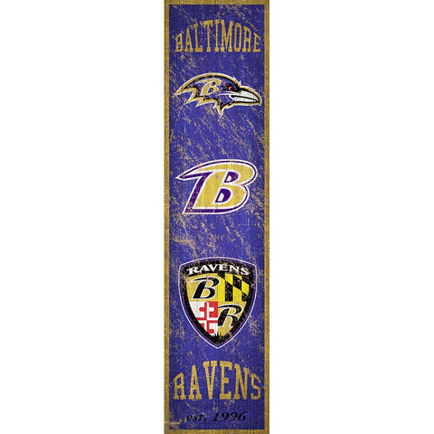 Baltimore Ravens Heritage Vertical Wooden Sign