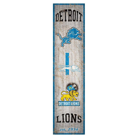 Detroit Lions Heritage Vertical Wooden Sign