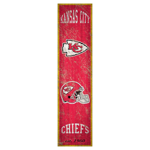 Kansas City Chiefs Heritage Vertical Wooden Sign