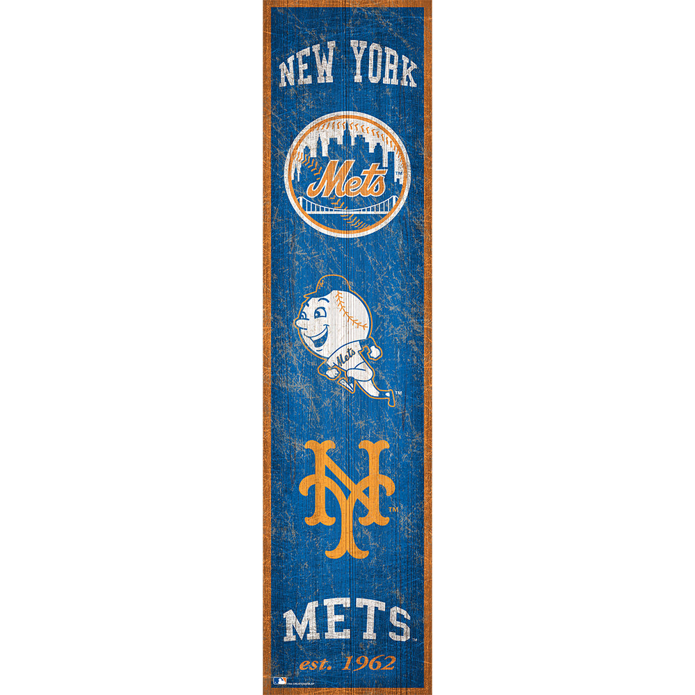 New York Mets Heritage Vertical Wooden Sign