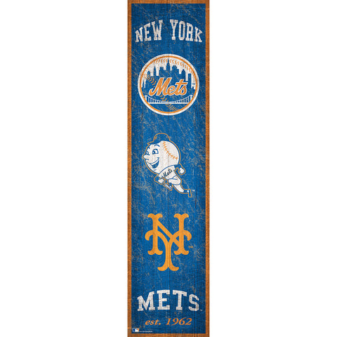 New York Mets Heritage Vertical Wooden Sign