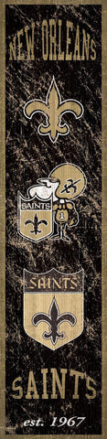 New Orleans Saints Heritage Vertical Wooden Sign