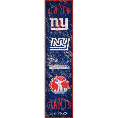 New York Giants Heritage Vertical Wooden Sign