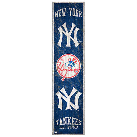 New York Yankees Heritage Vertical Wooden Sign