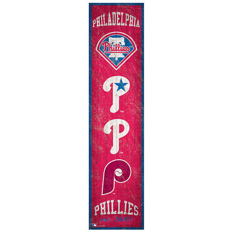 Philadelphia Phillies Heritage Vertical Wooden Sign