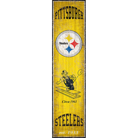 Pittsburgh Steelers Heritage Vertical Wooden Sign