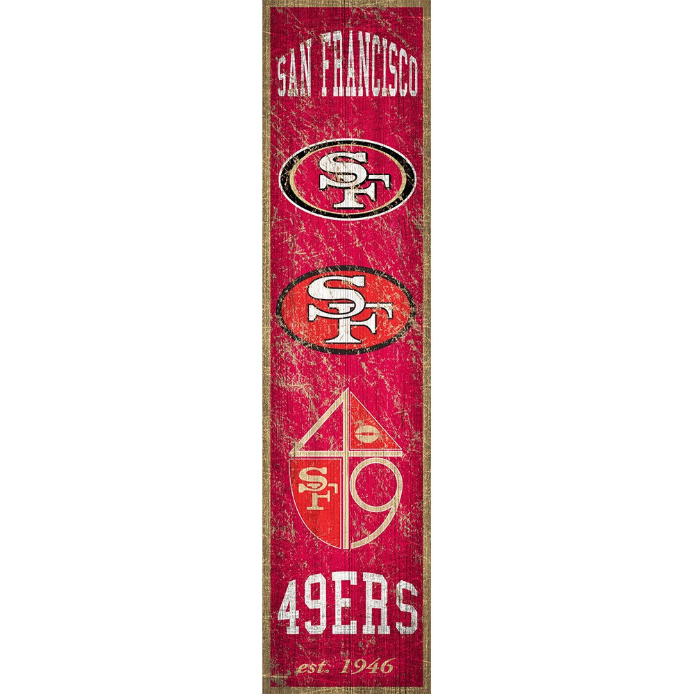 49ers Block Sign San Francisco 49ers Heritage Vertical Wooden Sign – Fan Treasures