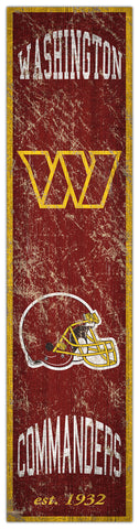 Washington Commanders Heritage Vertical Wooden Sign