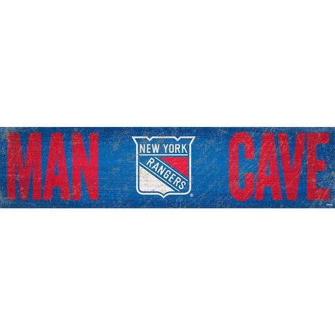 New York Rangers Man Cave Wooden Sign