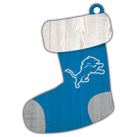 Detroit Lions Wooden Stocking Ornament