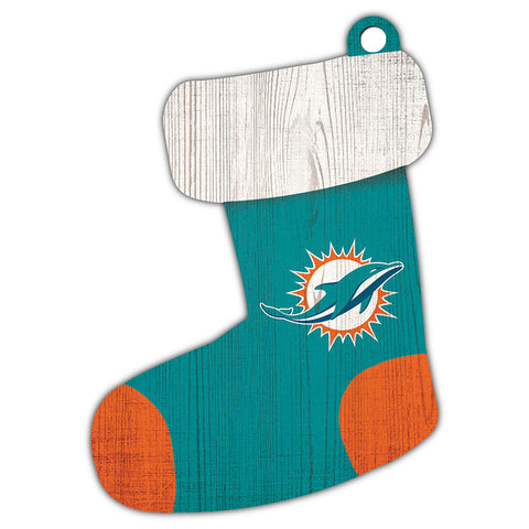 Miami Dolphins Wooden Stocking Ornament