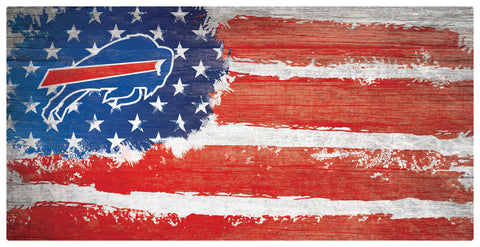 Buffalo Bills Team Flag Wooden Sign