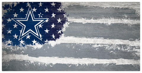 Dallas Cowboys Team Flag Wooden Sign