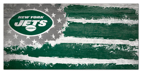 New York Jets Team Flag Wooden Sign
