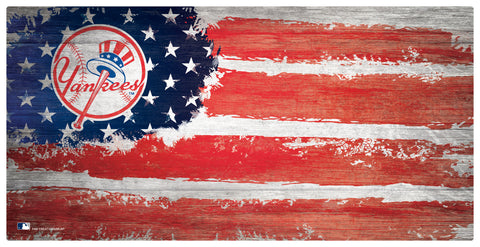 New York Yankees Team Flag Wooden Sign