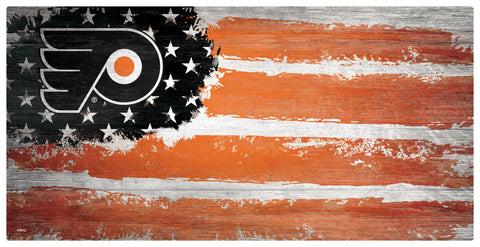 Philadelphia Flyers Team Flag Wooden Sign