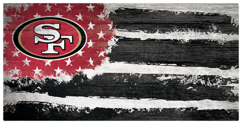San Francisco 49ers Team Flag Wooden Sign