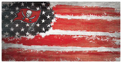 Tampa Bay Buccaneers Team Flag Wooden Sign