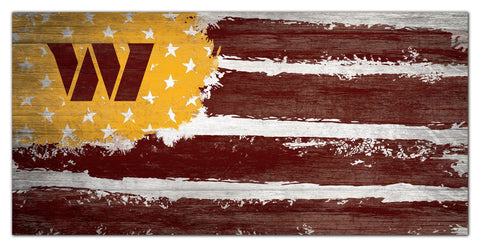 Washington Commanders Team Flag Wooden Sign