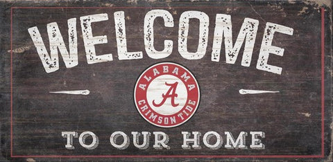 Alabama Crimson Tide Welcome Distressed Wooden Sign