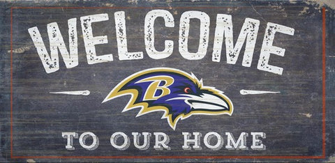 Baltimore Ravens Welcome Distressed Wooden Sign