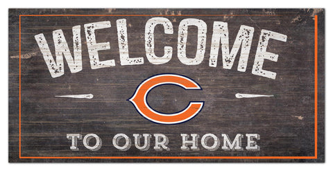 Chicago Bears Welcome Distressed Wooden Sign