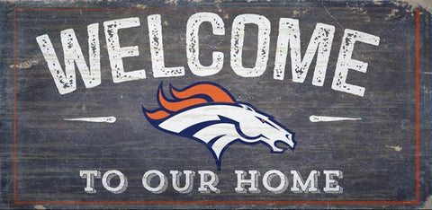 Denver Broncos Welcome Distressed Wooden Sign