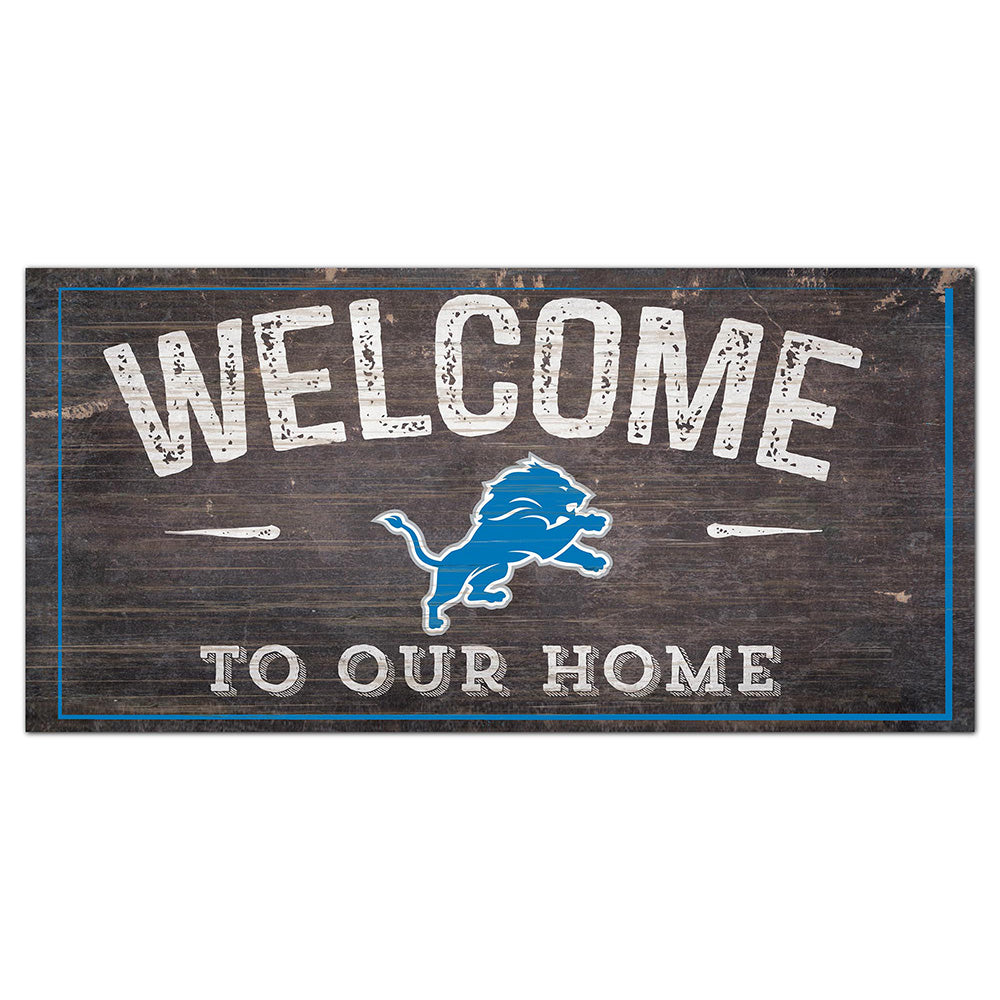 Detroit Lions Welcome Distressed Wooden Sign