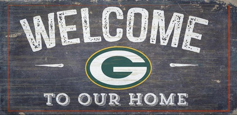 Green Bay Packers Welcome Distressed Wooden Sign
