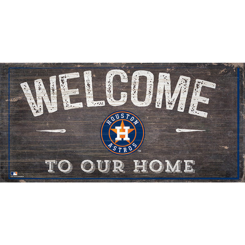 Houston Astros Welcome Distressed Wooden Sign