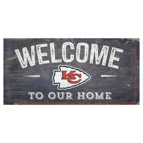 Kansas City Chiefs Welcome Distressed Wooden Sign