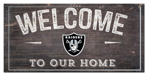 Las Vegas Raiders Welcome Distressed Wooden Sign