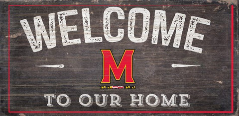Maryland Terrapins Welcome Distressed Wooden Sign