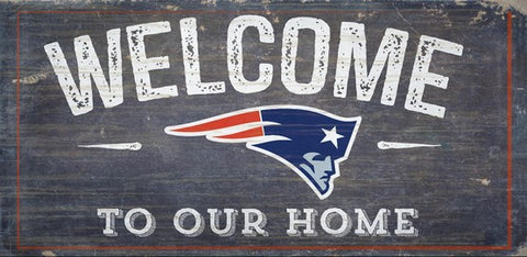 New England Patriots Welcome Distressed Wooden Sign