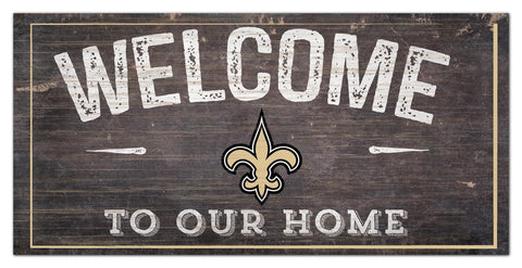 New Orleans Saints Welcome Distressed Wooden Sign