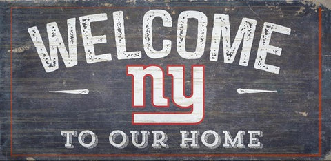 New York Giants Welcome Distressed Wooden Sign