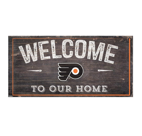 Philadelphia Flyers Welcome Distressed Wooden Sign