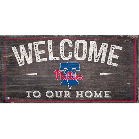 Philadelphia Phillies Welcome Distressed Wooden Sign