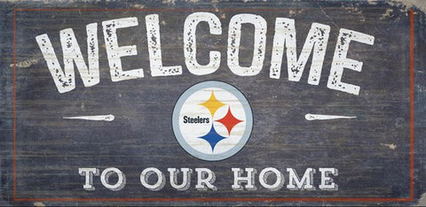 Pittsburgh Steelers Welcome Distressed Wooden Sign