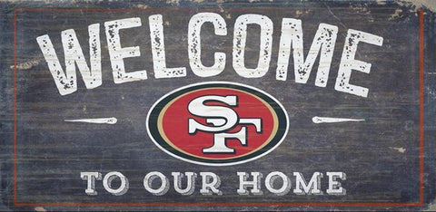San Francisco 49ers Welcome Distressed Wooden Sign