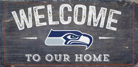 Seattle Seahawks Welcome Distressed Wooden Sign
