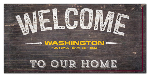 Washington Football Team Welcome Distressed Wooden Sign