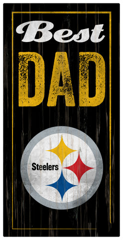 Pittsburgh Steelers World's Greatest Dad Wooden Sign