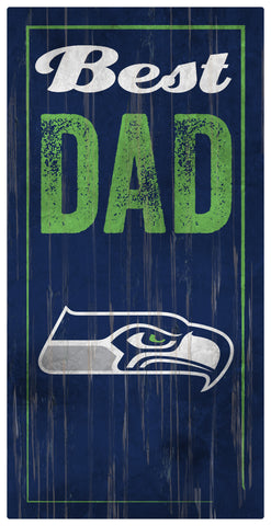 Seattle Seahawks World's Greatest Dad Wooden Sign