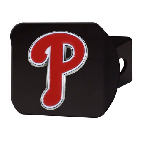 Philadelphia Phillies Metal Hitch Cover - Black w/ Color