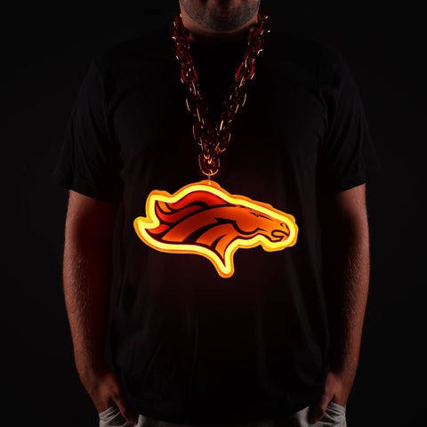Denver Broncos 10" Neon Light Up Big Logo Fan Chain