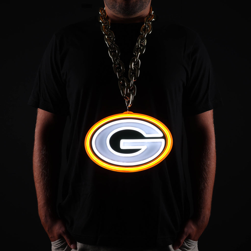 Green Bay Packers 10" Neon Light Up Big Logo Fan Chain