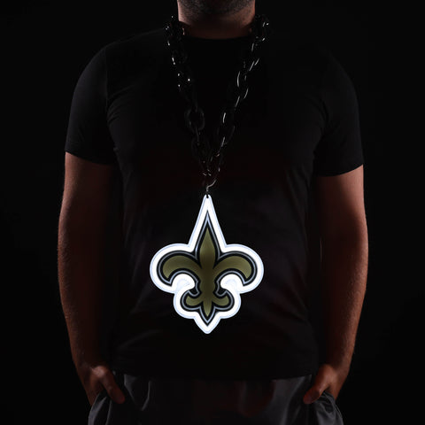 New Orleans Saints 10" Neon Light Up Big Logo Fan Chain