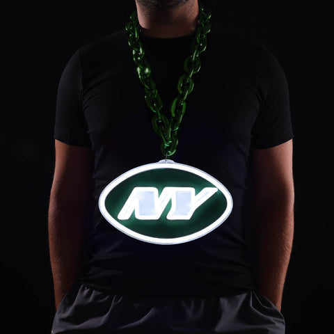 New York Jets 10" Neon Light Up Big Logo Fan Chain